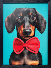 HOT DOG ENERGY LED neon dachshund wall art — glowing neon detail | Missy K