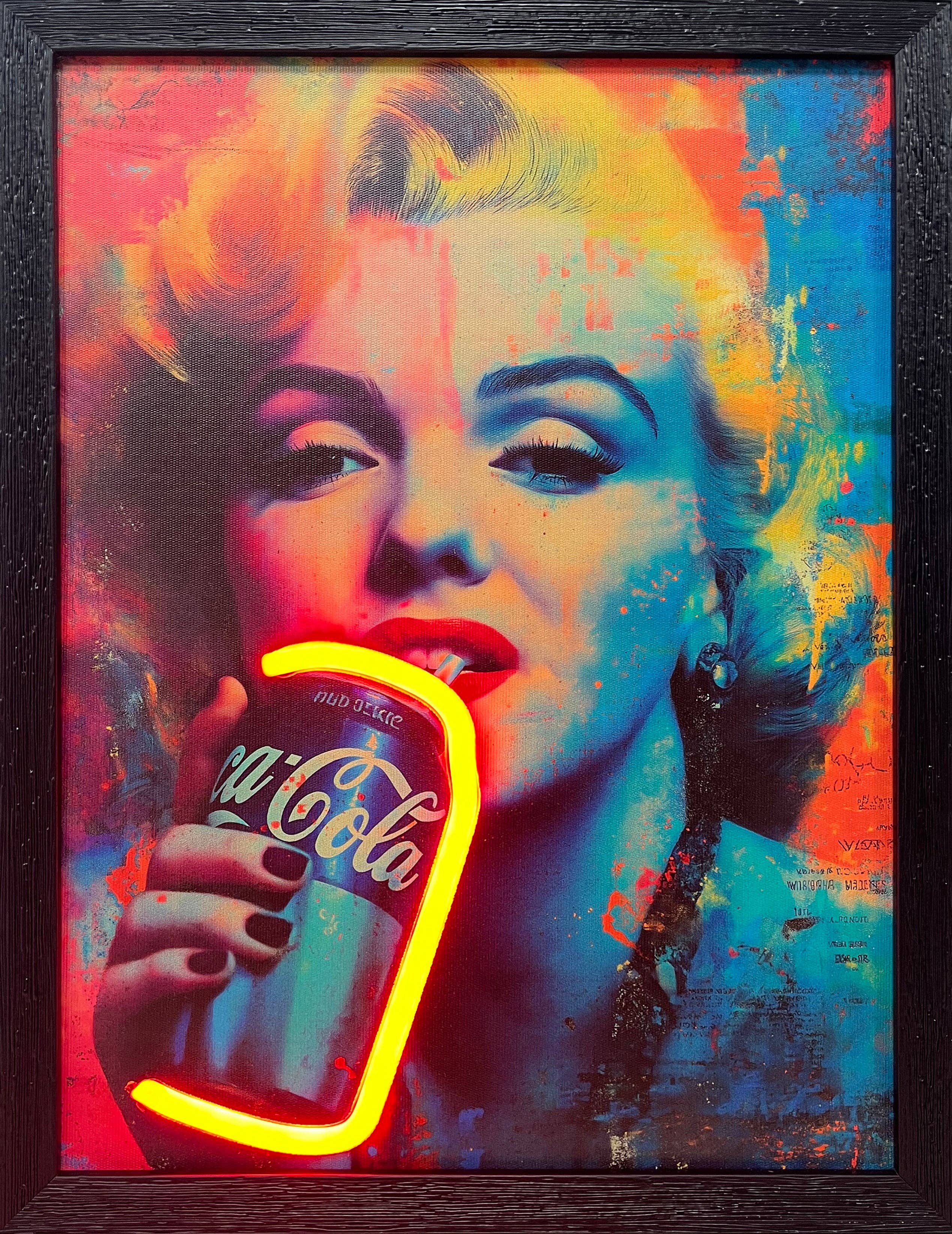 BLONDE BOMBSHELL framed LED neon wall art — styled room view | Hang Ups collection | Missy K