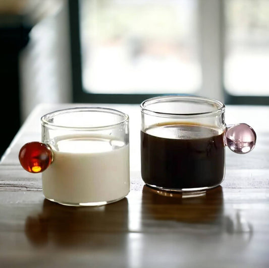 THE ORB ESPRESSO CUPS - Set of 4 Borosilicate Glass Espresso Cups