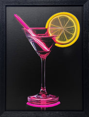 GIN OBVIOUSLY LED neon cocktail wall art — neon glow detail | Missy K