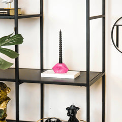 HOT LIPS — pink ceramic lips candleholder styled shelf display | Missy K