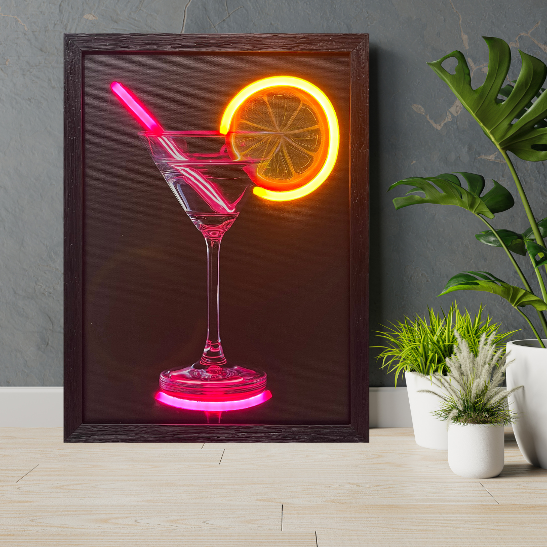 GIN OBVIOUSLY — framed LED neon cocktail wall art for the gin lover | Dopamine decor Australia | Missy K