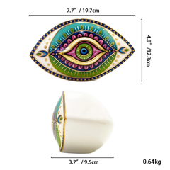 MESMERELDA - Hand-Painted Evil Eye Ceramic Sculpture