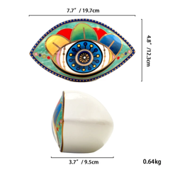 AURORA - Hand-Painted Evil Eye Ceramic Sculpture