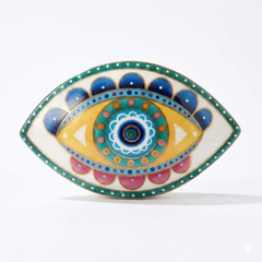ALLURA - Hand-Painted Evil Eye Ceramic Sculpture