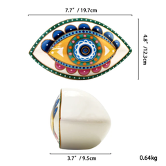 ALLURA - Hand-Painted Evil Eye Ceramic Sculpture