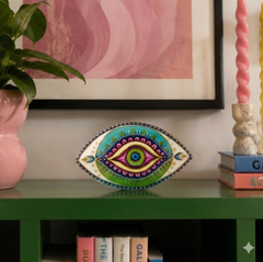 MESMERELDA - Hand-Painted Evil Eye Ceramic Sculpture