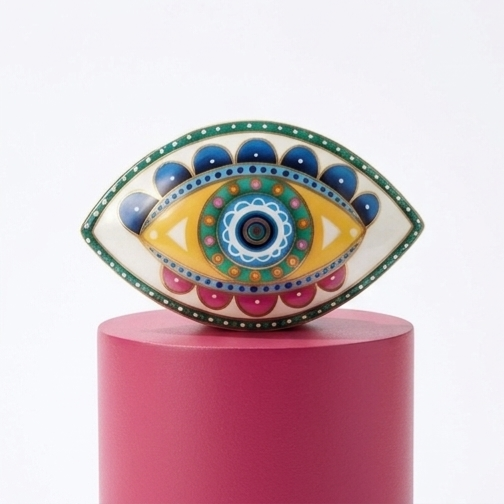 ALLURA - Hand-Painted Evil Eye Ceramic Sculpture
