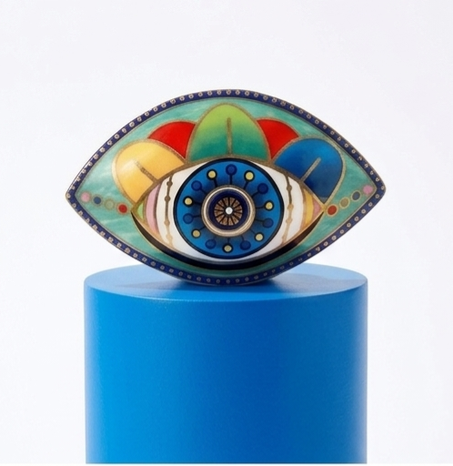 AURORA - Hand-Painted Evil Eye Ceramic Sculpture