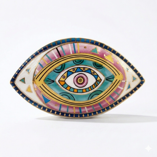 ILLUSTRA - Hand-Painted Evil Eye Ceramic Sculpture