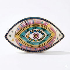 ILLUSTRA - Hand-Painted Evil Eye Ceramic Sculpture
