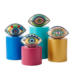 MESMERELDA - Hand-Painted Evil Eye Ceramic Sculpture