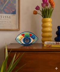 AURORA - Hand-Painted Evil Eye Ceramic Sculpture
