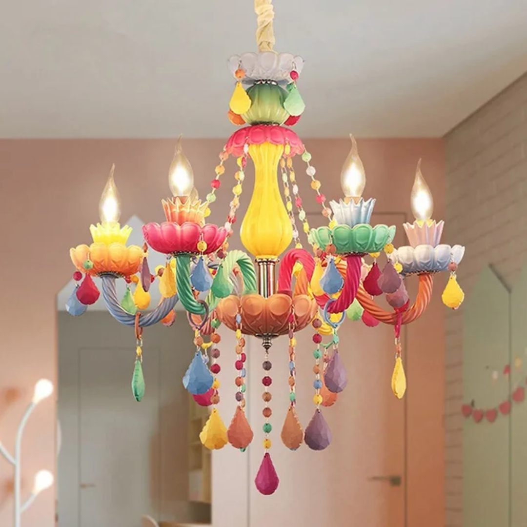 LOLITA DEVINE — rainbow chandelier close up crystal detail | Dopamine decor Australia | Missy K