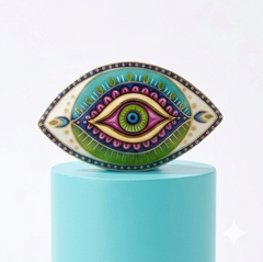 MESMERELDA - Hand-Painted Evil Eye Ceramic Sculpture